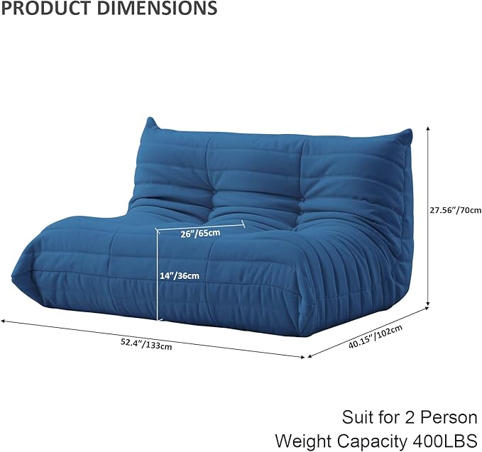 Luxury Sofa Couch Chair, Lazy Floor Seating, Fireside Bean Bag Chair, Ergonomic - Image 2