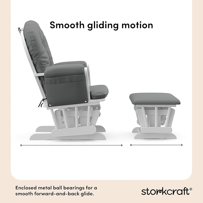 Storkcraft Premium Hoop Glider & Ottoman — GREENGUARD Gold Certified Nursery - Image 5
