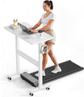 Mobile Walking Pad Desk with Wheels, Pneumatic Small Rolling Standing Desk by WALKINGDESK
