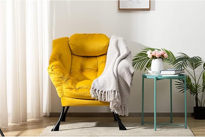 HollyHOME Modern Fabric Large Lazy Chair, Accent Oversized Comfy Reading Chair - Image 8