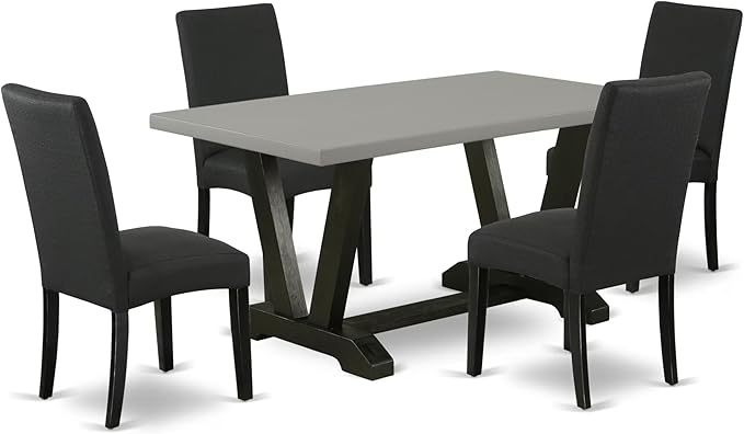 East West Furniture V696DR124-5 5 Piece Kitchen Table Set by EastWestFurniture