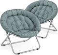 MoNiBloom Round Folding Saucer Chairs Set of 2 by Monibloom