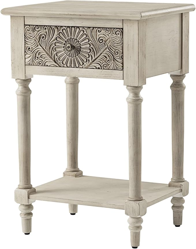 COSIEST Vintage Nightstand, MDF 2-Tier Bedside Table, Wood Accent End Table - Image 8