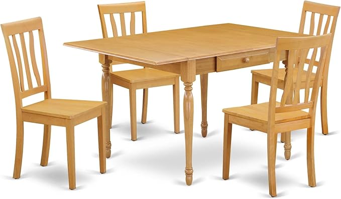 East West Furniture MZAN5-OAK-W 5 Piece Modern Dining Table Set Includes a by EastWestFurniture