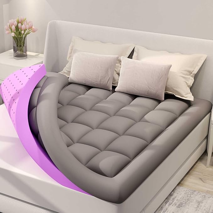 BDEUS Dual Layer 5 Inch Memory Foam Mattress Topper Full Size, 2 Inch Gel by BDEUS