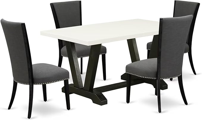 East West Furniture V626VE650-5 5 Piece Dining Set Includes a Rectangle Dining by EastWestFurniture