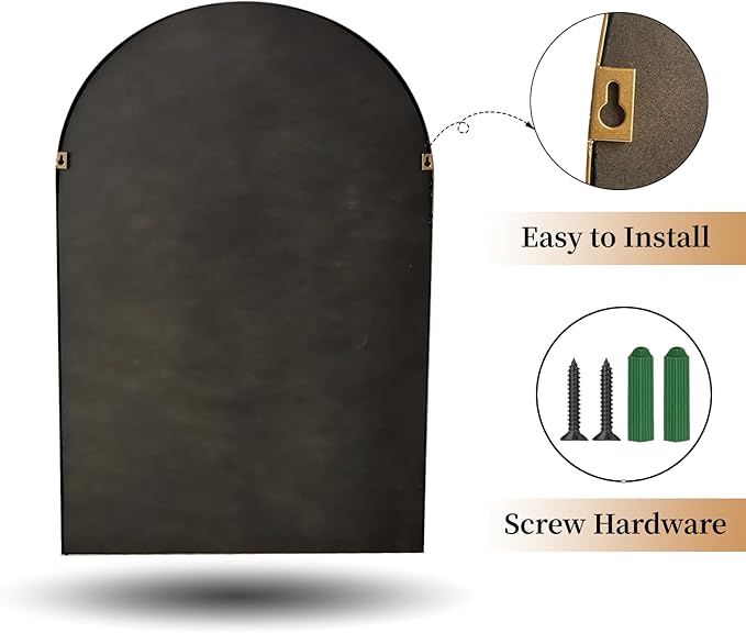ironsmithn Gold Arched Mirror, Marlowe Decorative Accent Mirrors - Image 4