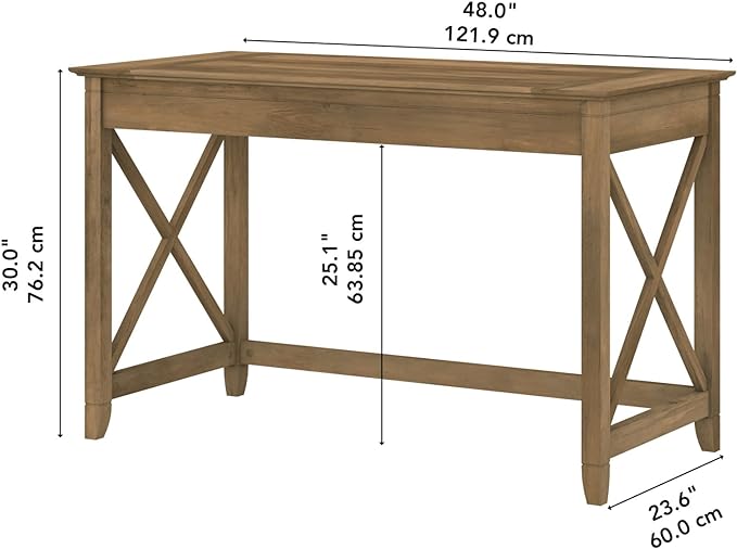 Bush Furniture Key West 48W Writing Desk in Reclaimed Pine - Image 3