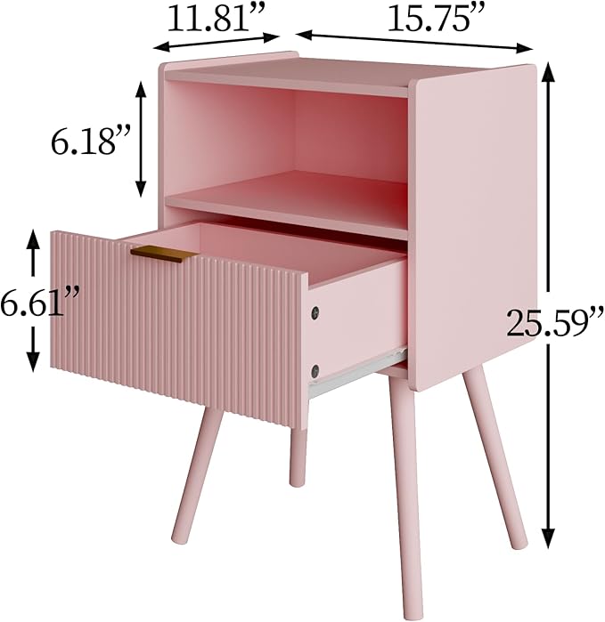 Nightstand, Modern Bedside Table - Image 2
