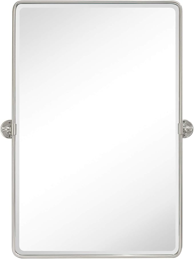 TEHOME 20x30'' Brushed Nickel Pivot Mirror Rectangle Bathroom Vanity Mirror - Image 3