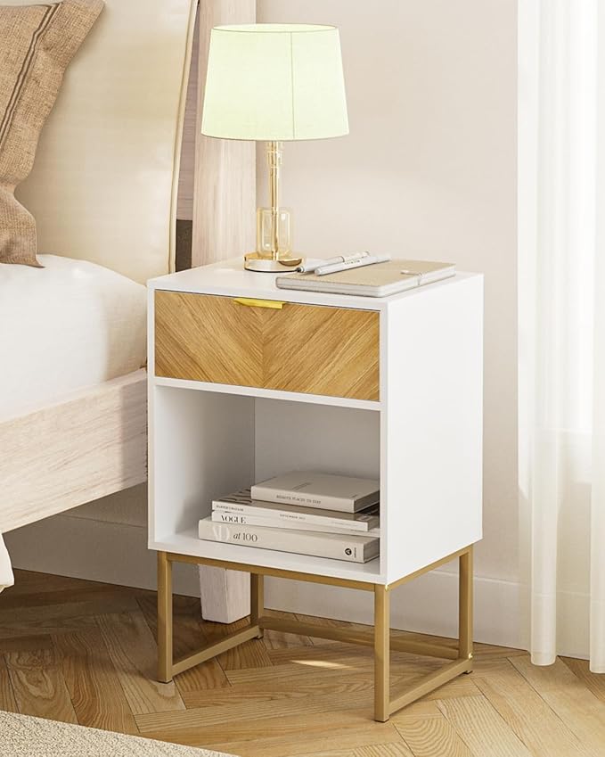 Nightstand, Boho Night Stand Wood Farmhouse Bedside Table - Image 3
