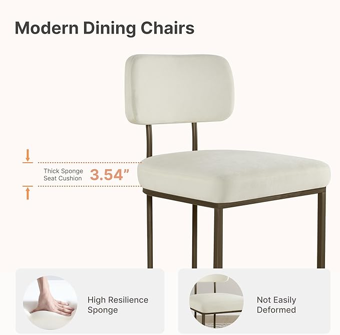Dining Chairs Set of 6, Upholstered Modern Kitchen Chairs - Image 4