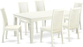 East West Furniture LGIP7-LWH-W 7 Piece Dining Set Consist of a Rectangle by EastWestFurniture