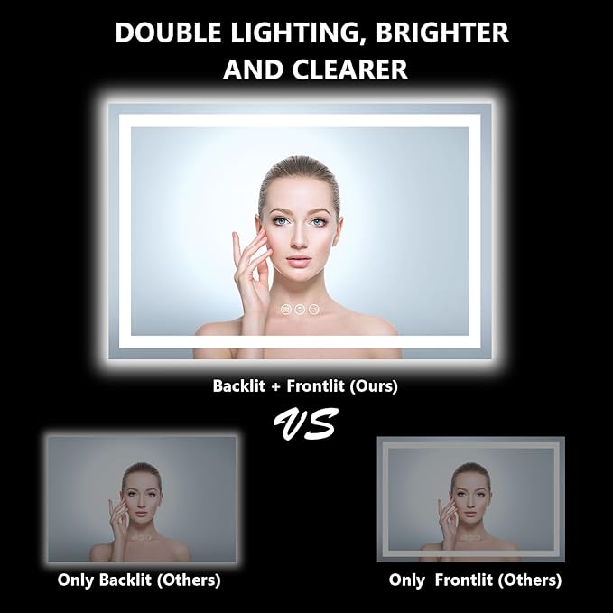 60x36 Inch LED Bathroom Mirror - Image 3