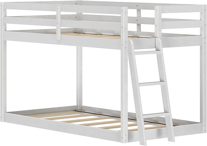 Grain & Grove Bear Twin Over Twin Bunk Bed, Low Bunk Bed Frame - Image 4
