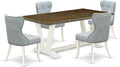 East West Furniture V077SI215-5 5 Piece Dining Set Includes a Rectangle Dining by EastWestFurniture
