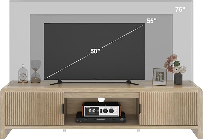 FATORRI TV Stand for TVs up to 75/65/55 Inch, Wood Entertainment Center - Image 8