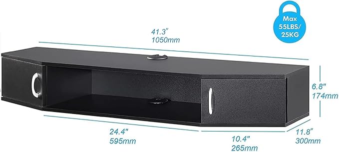 FITUEYES Floating TV Stand Wall Mounted TV Shelf - Image 2