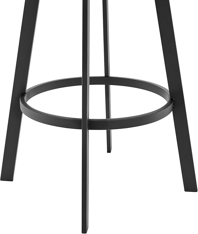 Armen Living Scranton Modern 26" Seat Height Gray Faux Leather and Black Steel - Image 8