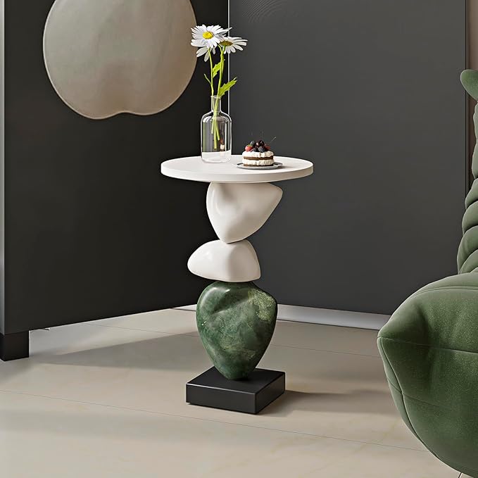 Luxury Coffee Table, Marble Style Side Table - Image 6