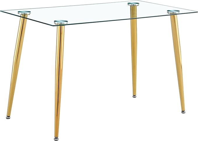 Dining Table for 6 Kitchen Table 47.2" Rectangular Modern Glass Dining Table - Image 3