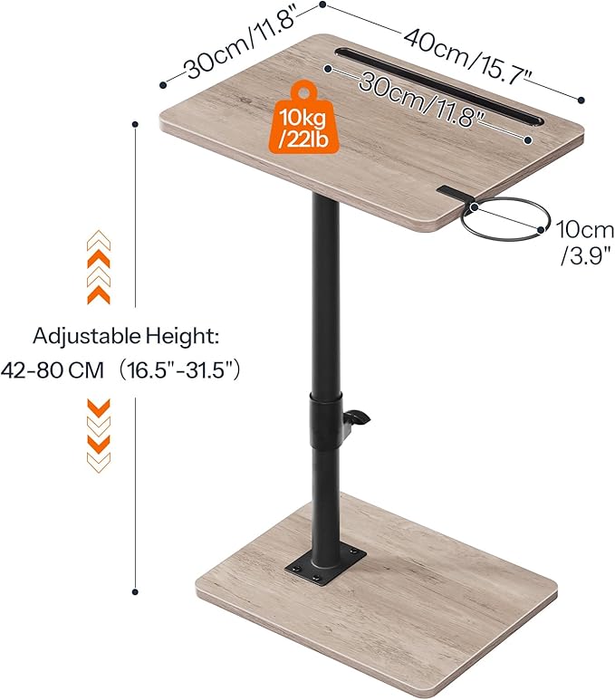 HOOBRO TV Tray Table, 360° Swivel Side Table Sofa Armrest Tray - Image 5