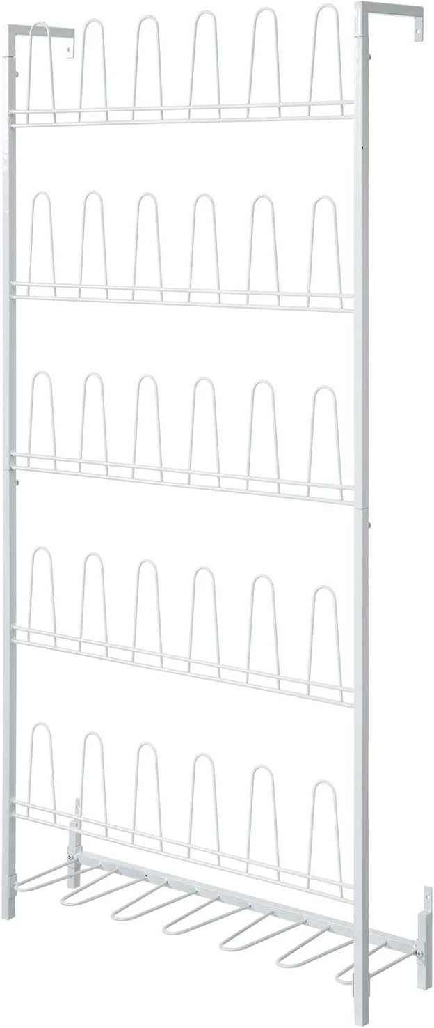 MyGift Modern Matte White Metal Hanging Shoe Rack - Image 6