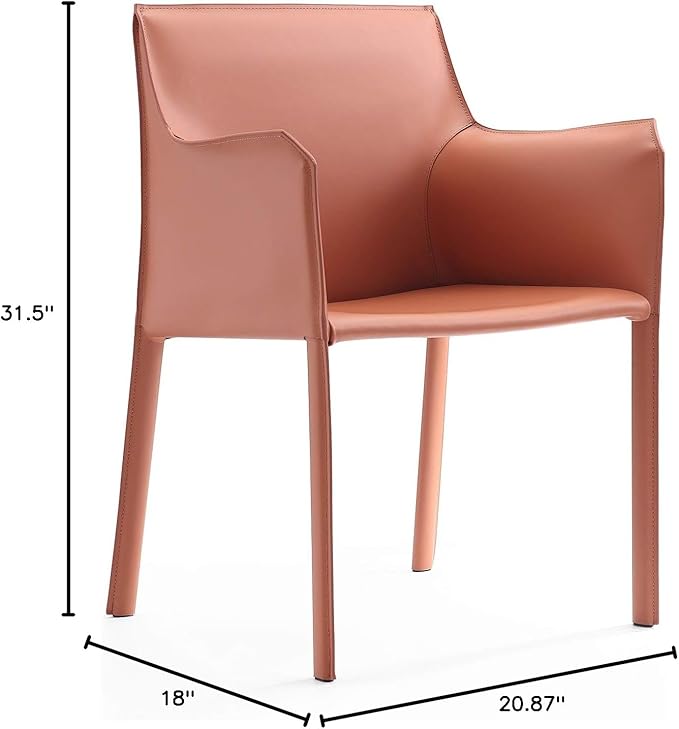 Manhattan Comfort Paris Clay Saddle Leather Armchair - Image 9
