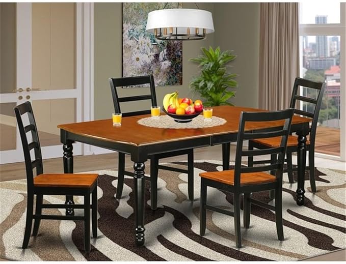 East West Furniture DOPF5-BCH-W 5 Piece Kitchen Table & Chairs Set Includes a - Image 2