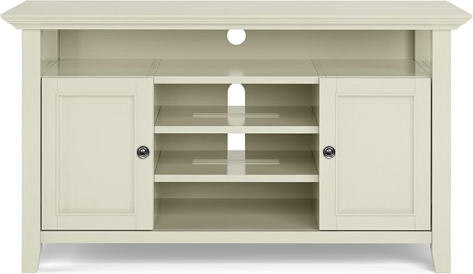 SIMPLIHOME Amherst 54-inch Wide Solid Wood TV Stand in Antique White, - Image 5