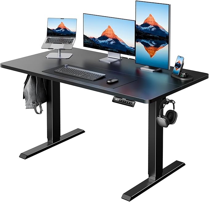 HUANUO 48" x 24" Electric Standing Desk Adjustable Height, 4 Memory Height by HUANUO
