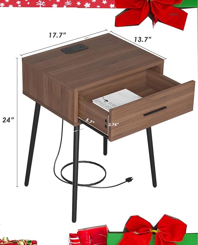 HAIOOU Mid Century End Table - Image 3