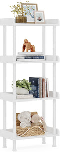 Hosfais Bookcase 4 Tier Bookshelf, Vintage Small Bookshelf by HosfaisHome