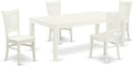 East West Furniture LGVA5-LWH-W 5 Piece Dining Set Includes a Rectangle Dining by EastWestFurniture