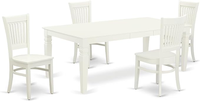 East West Furniture LGVA5-LWH-W 5 Piece Dining Set Includes a Rectangle Dining by EastWestFurniture