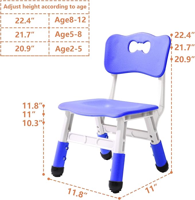 4 Piece Kids Chair Set 3 Levels Adjustable Stackable Kids Chairs Ideal - Image 2