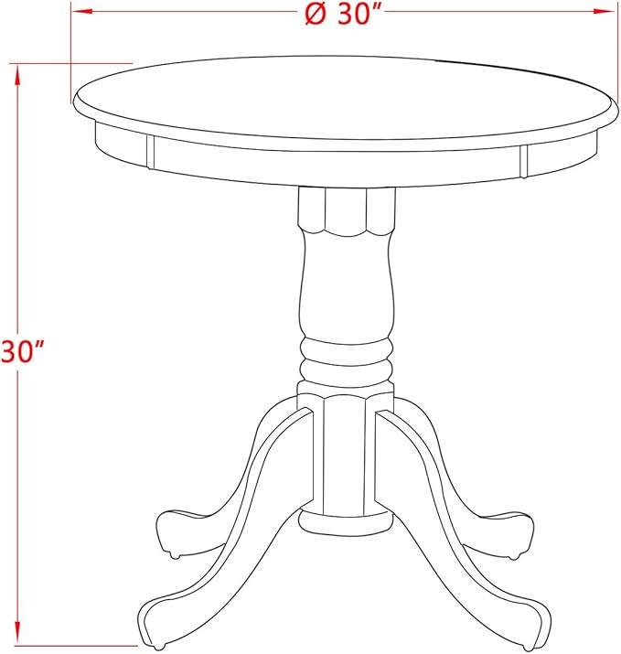 East West Furniture ESIP3-MAH-W 3 Piece Dining Table Set - Image 10