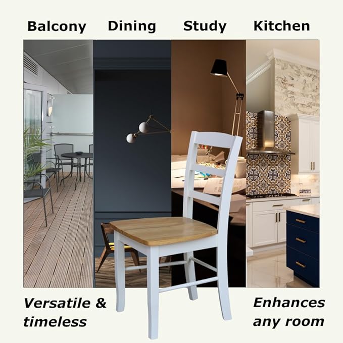 Madrid Ladderback, Solid Wood Kitchen/Dining Chairs, Parawood Construction - Image 6