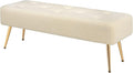 Furniliving 44 Inch Modern Ottoman Bench, Upholstered Faux Fur Fabric Entryway by FurnilivingFurnitureforHome