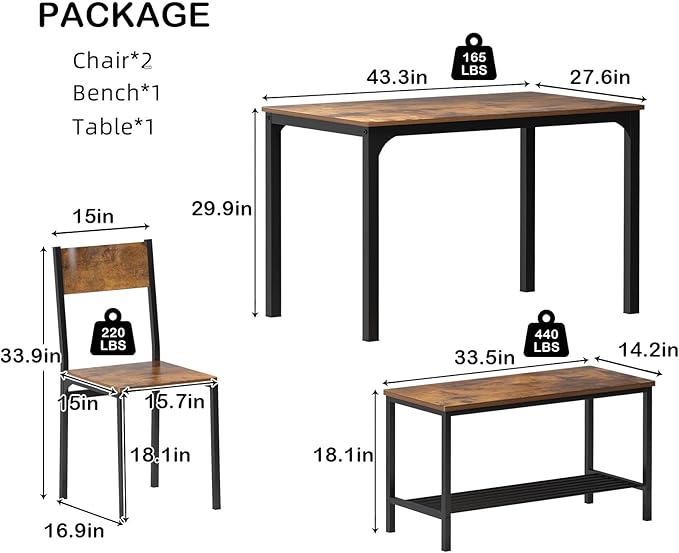 sogesfurniture 4-Piece Dining Table Set - Image 6