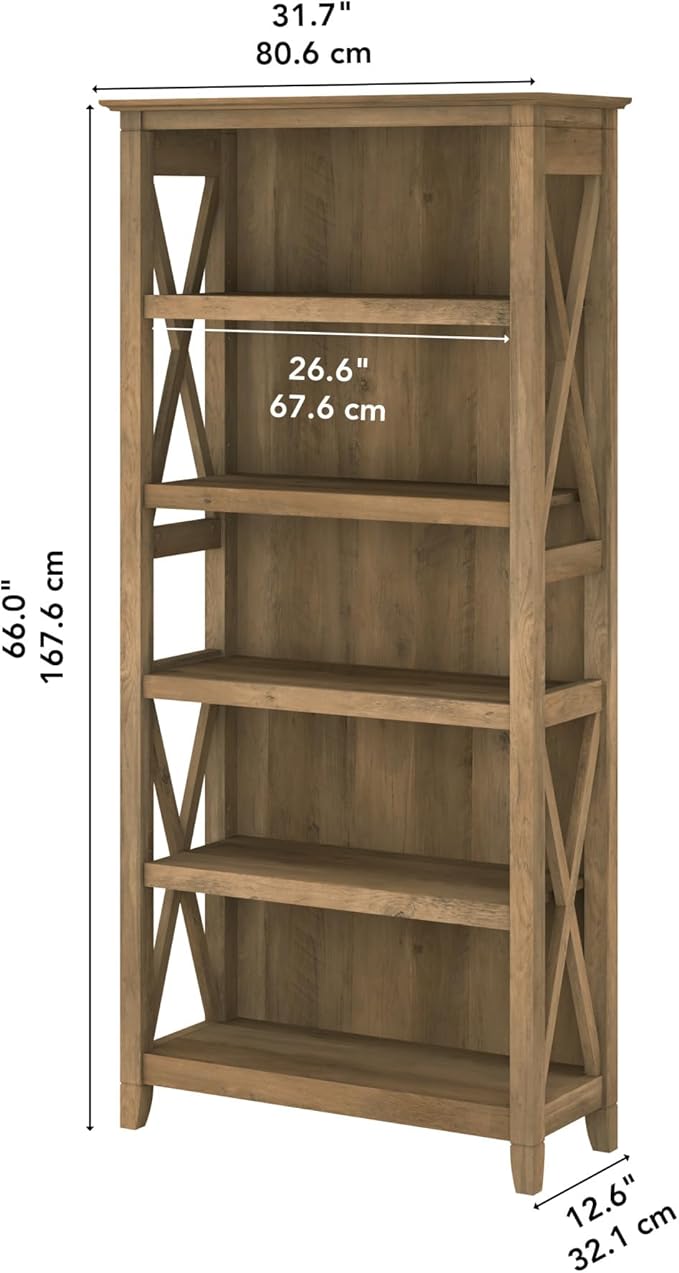 Bush Furniture Tall 5 Shelf Bookcase - Image 3