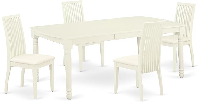 East West Furniture DOIP5-LWH-C 5 Piece Dining Room Table Set Includes a by EastWestFurniture