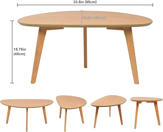 FIRMINANA Small Oval Coffee Table Mid Century Modern - Image 3