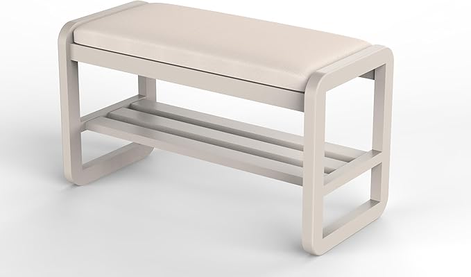 Solid Wood Shoe Rack, 2 Tier Shoe Storage Bench by Unknown