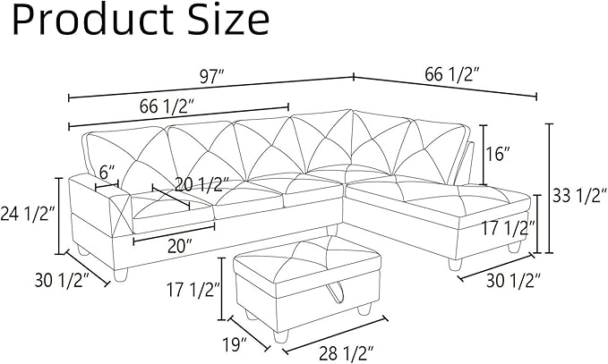 Modular Sectional Couch, L Shaped Couch - Image 2