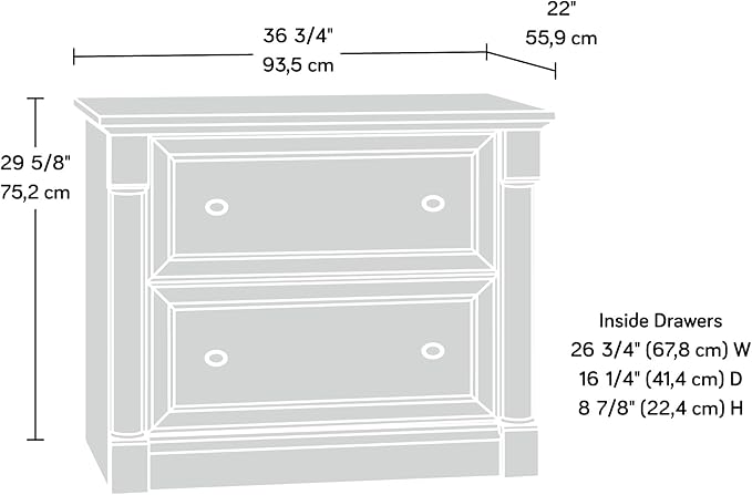 Sauder Palladia Lateral File, L: 36.81" x W: 22.01" x H: 29.62", Select Cherry - Image 3