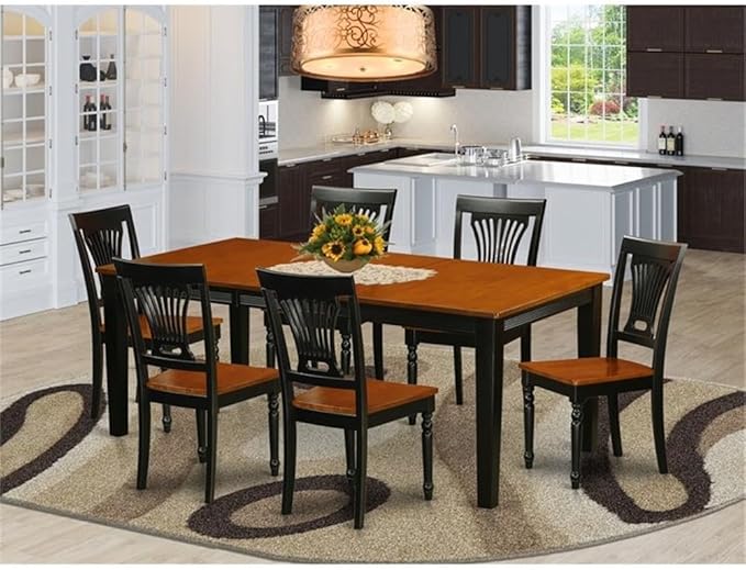 East West Furniture QUPL7-BCH-W 7 Piece Modern Dining Table Set Consist of a - Image 2
