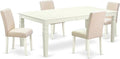 East West Furniture LGAB5-LWH-02 5 Piece Dining Set Includes a Rectangle Dining by EastWestFurniture