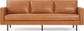 Valencia Varese 90" Full Leather Couch Cognac Tan Brown- Italian Nappa Leather by ValenciaTheaterSeating