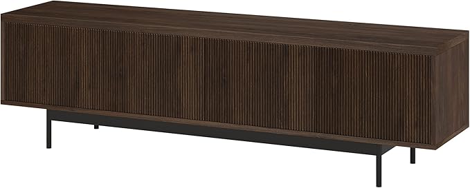 Henn&Hart Rectangular TV Stand for TV's up to 75" in Warm Brown, for Home - Image 3